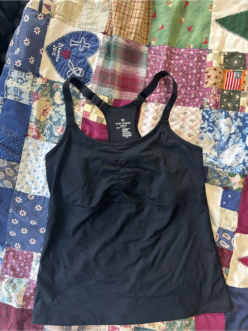 Ruby Ribbon Black Racerback Camisole Tank